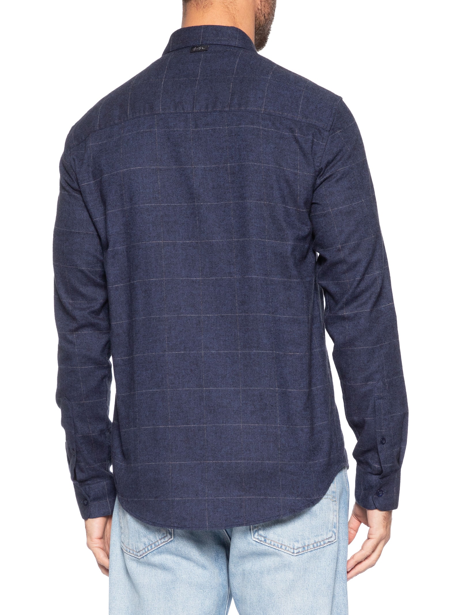 Camisa Masculina Casual Flanela Xadrez Suiça Azul Foxton