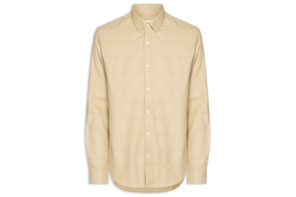 Camisa Masculina Casual Flanela Xadrez Suiça - Bege