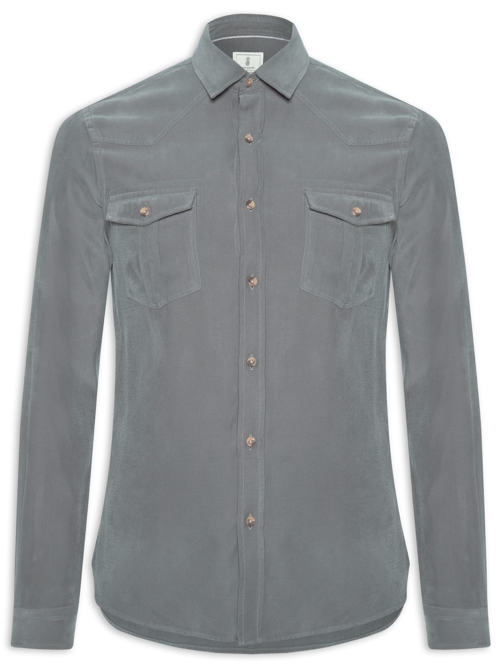 Camisa Masculina Casual Forest Cinza Pineapple