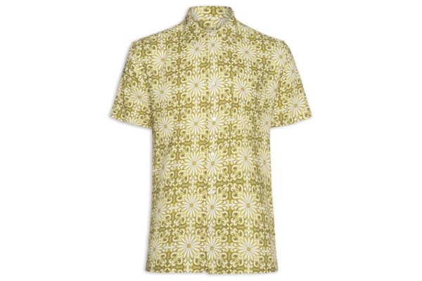 Camisa Masculina Casual Garden Tile - Amarelo
