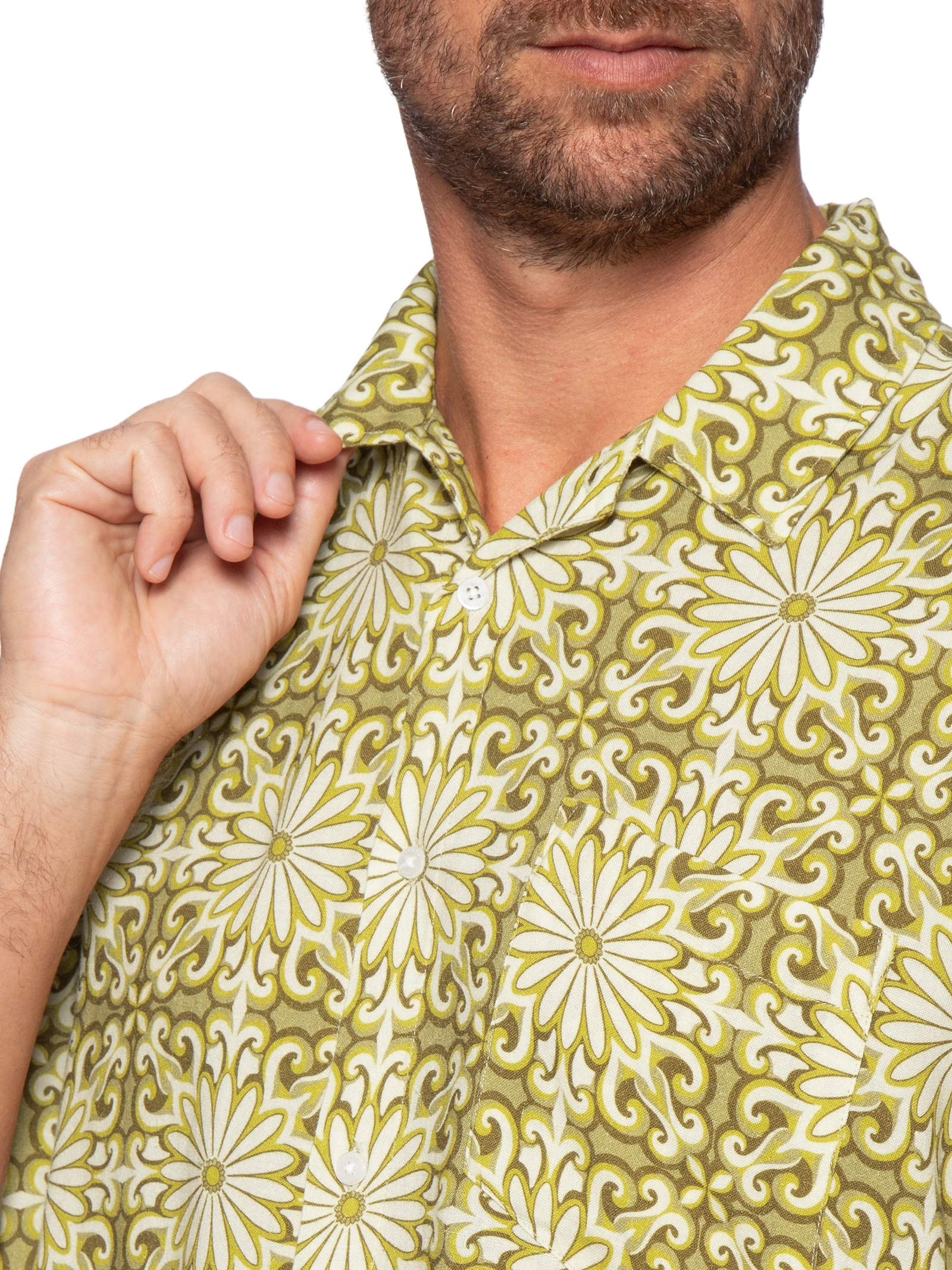 Camisa Masculina Casual Garden Tile Amarelo Osklen