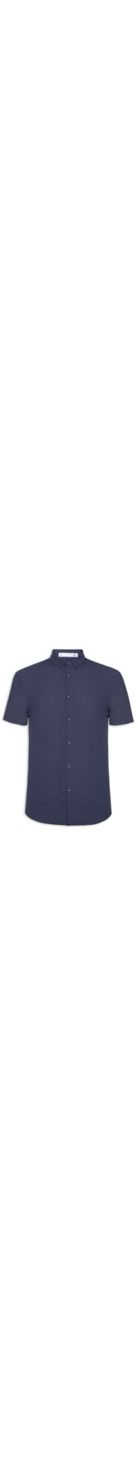 Camisa Masculina Casual Manga Curta - Azul