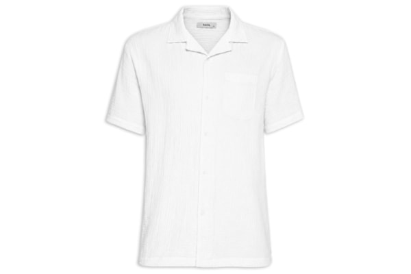 Camisa Masculina Casual Manga Curta - Branco