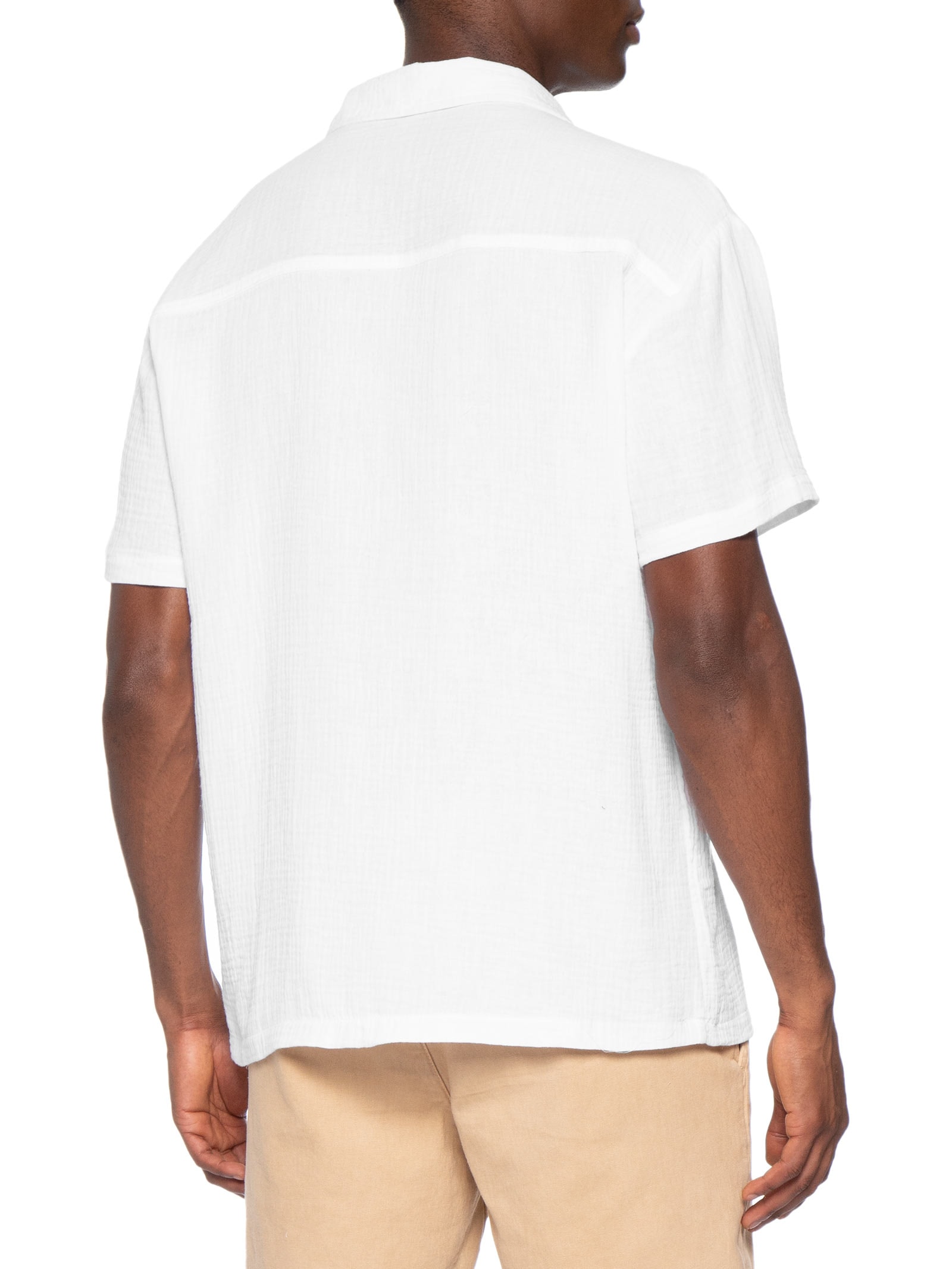 Camisa Masculina Casual Manga Curta Branco Basiq Men