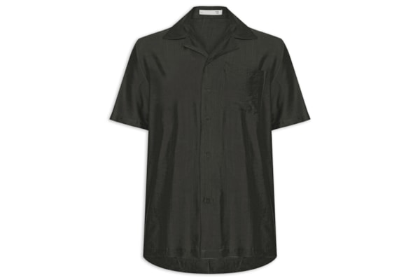 Camisa Masculina Casual Manga Curta Com Bolso - Verde