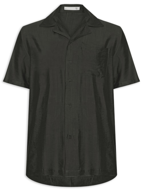 Camisa Masculina Casual Manga Curta Com Bolso – Verde