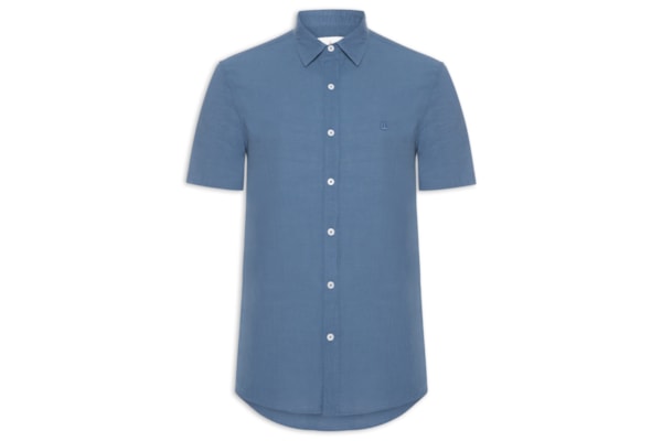 Camisa Masculina Casual Manga Curta Comfy - Azul