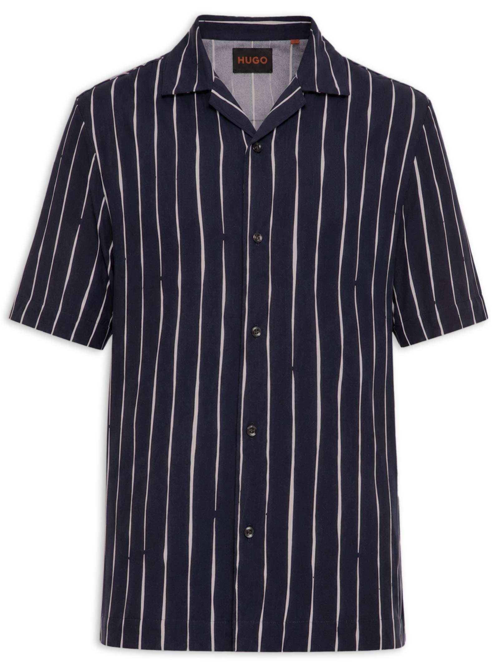 Camisa Masculina Casual Manga Curta Exolino Azul Hugo