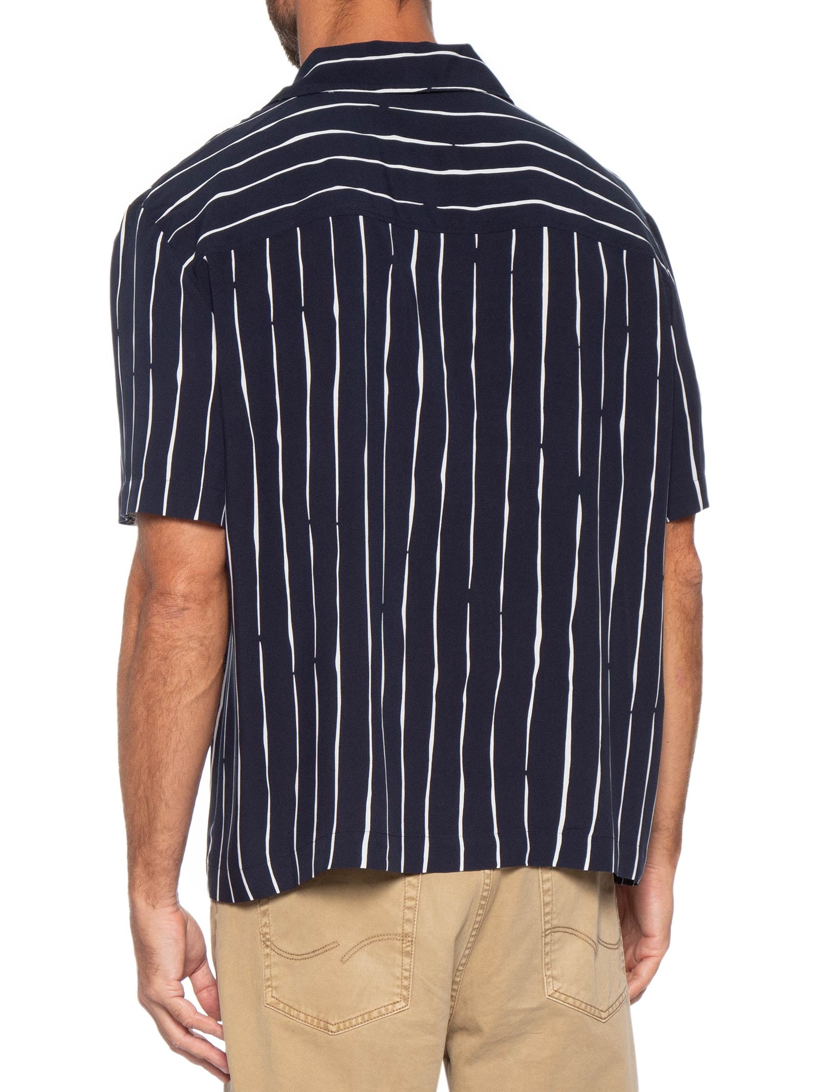 Camisa Masculina Casual Manga Curta Exolino Azul Hugo