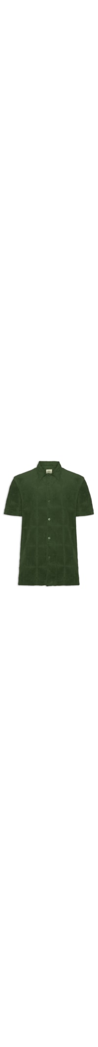 Camisa Masculina Casual Manga Curta Jacquard Atoalhado Palm - Verde