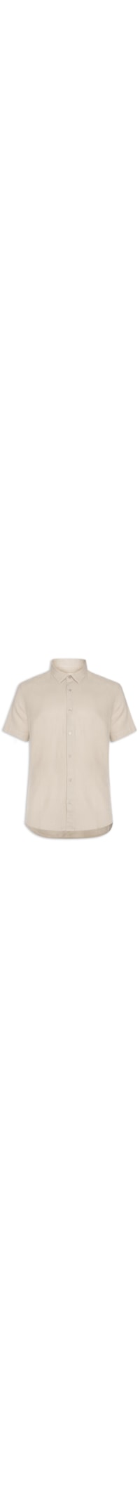 Camisa Masculina Casual Manga Curta Linen Soft - Bege