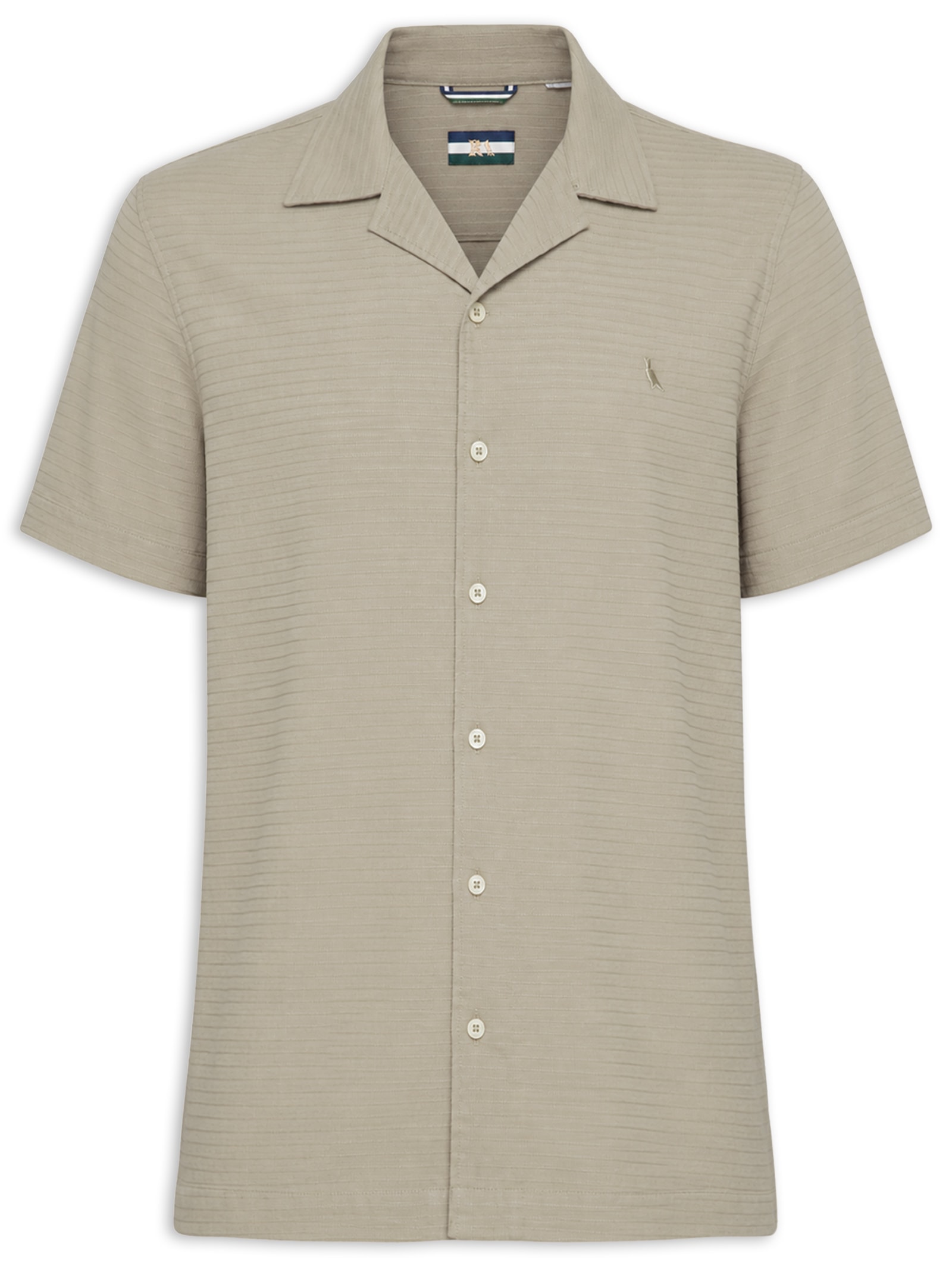 Camisa Masculina Casual Manga Curta Malta Bege Reserva