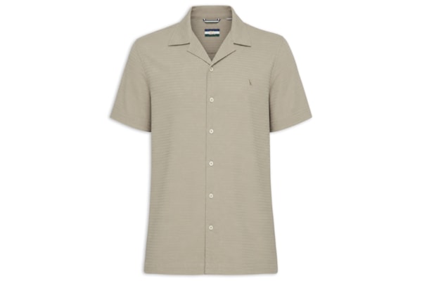Camisa Masculina Casual Manga Curta Malta - Bege