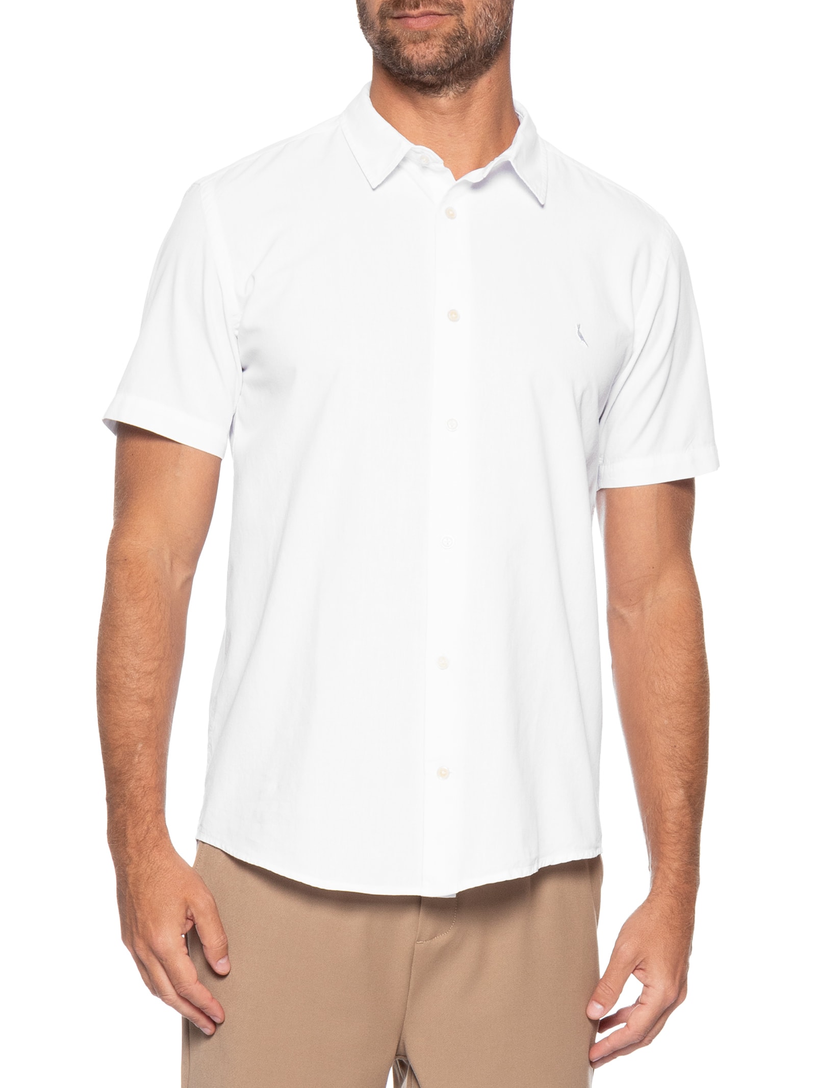 Camisa Masculina Casual Manga Curta Nova Paraty Branco Reserva