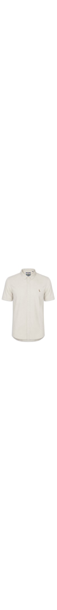 Camisa Masculina Casual Manga Curta Paraty Contraste - Bege