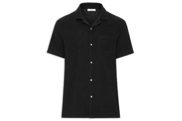 Camisa Masculina Casual Manga Curta - Preto