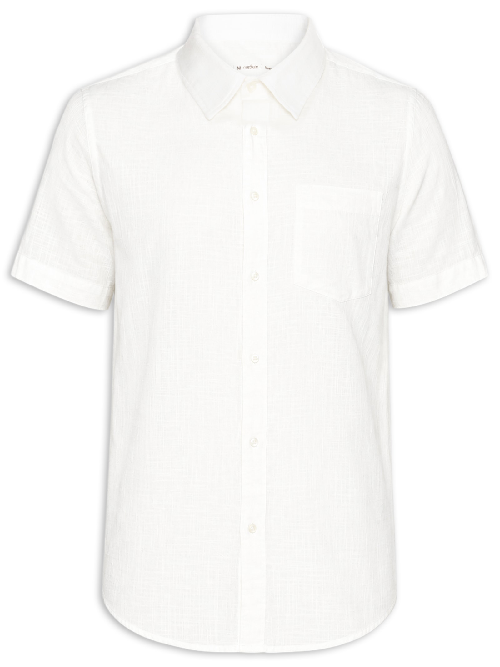 Camisa Masculina Casual Manga Curta Texture Color Off White Osklen