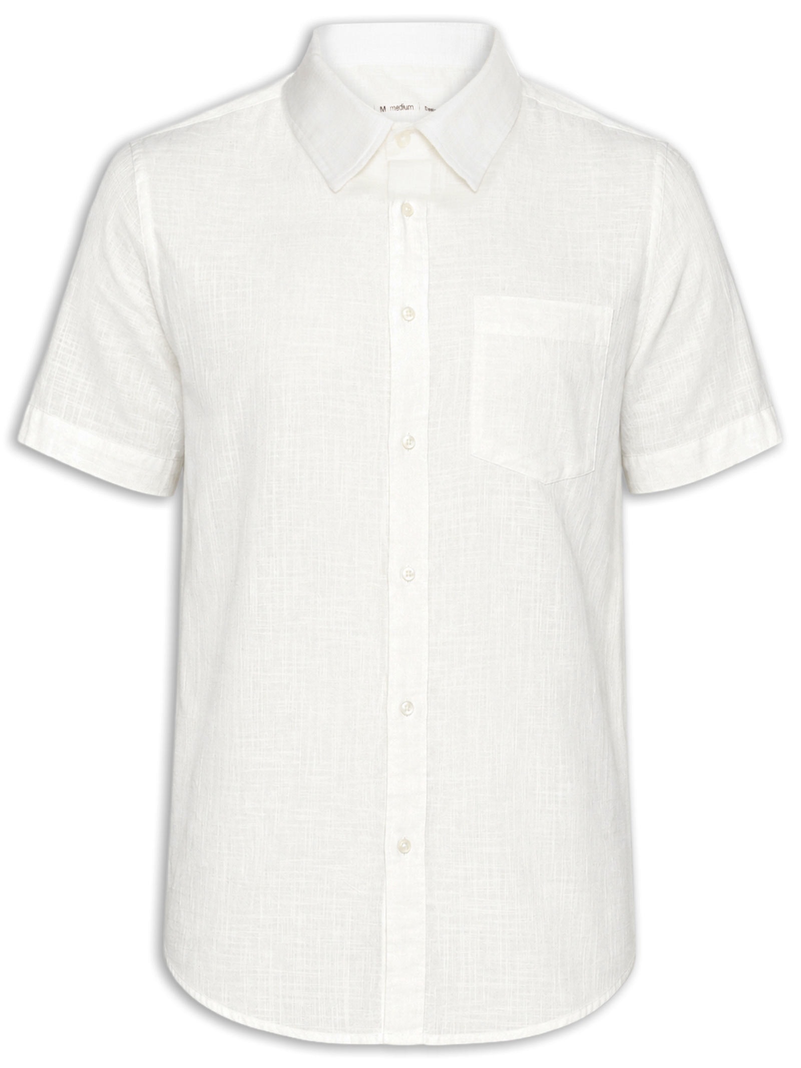 Camisa Masculina Casual Manga Curta Texture Color Off White Osklen