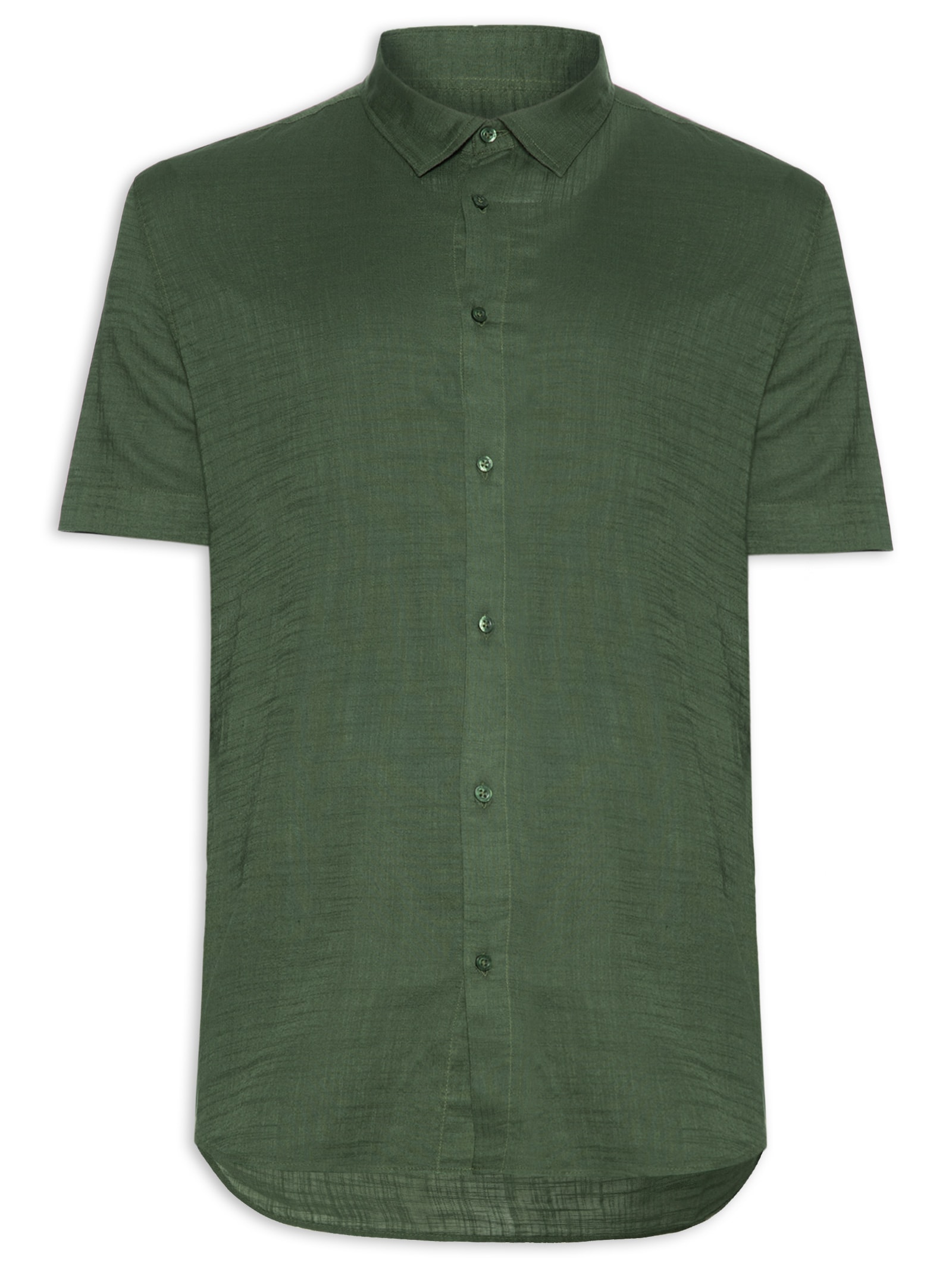 Camisa Masculina Casual Manga Curta Texture Color – Verde Osklen
