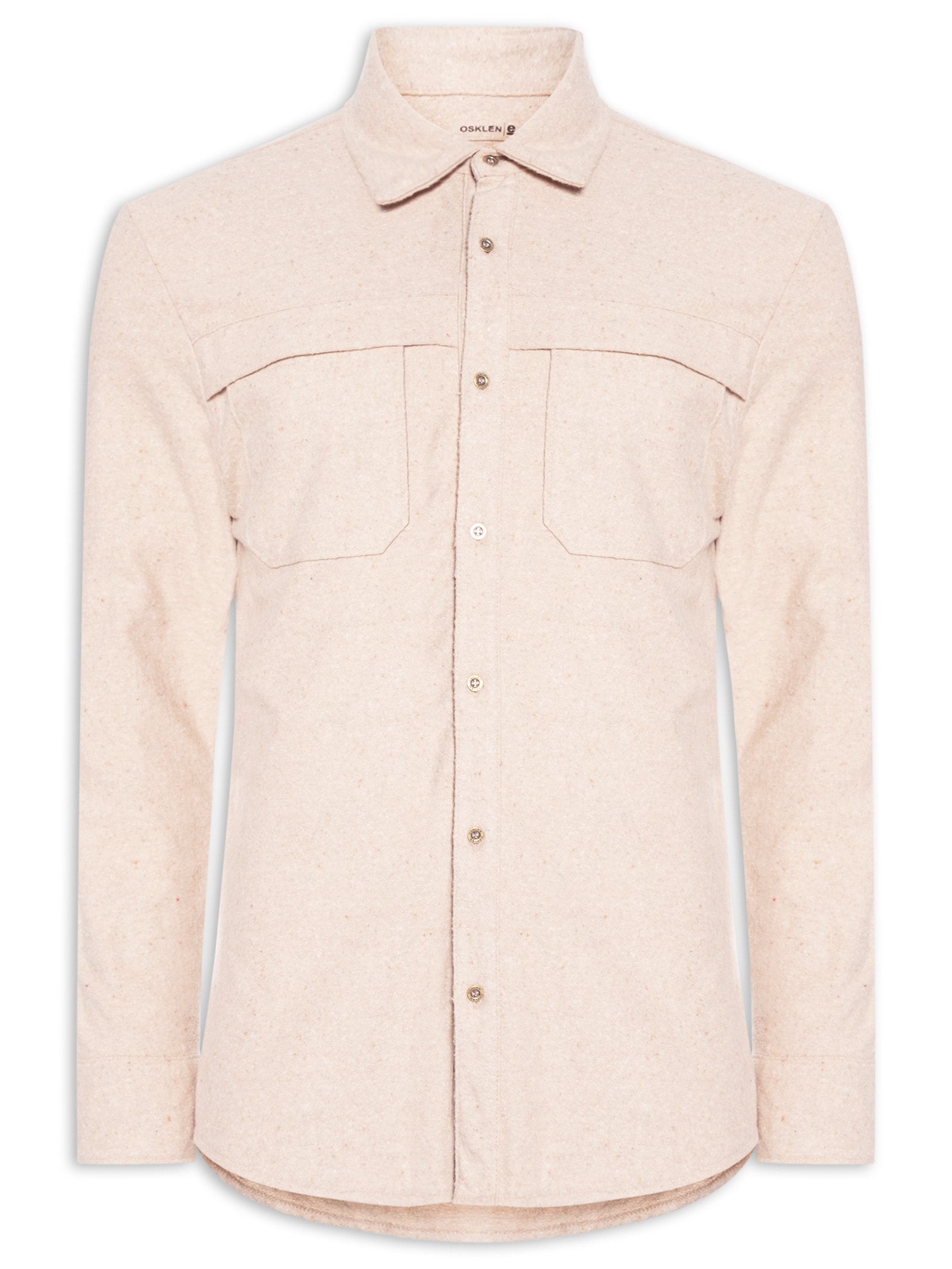 Camisa Masculina Casual Manga Longa Eco Pocket Bege Osklen