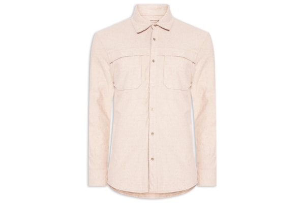 Camisa Masculina Casual Manga Longa Eco Pocket - Bege