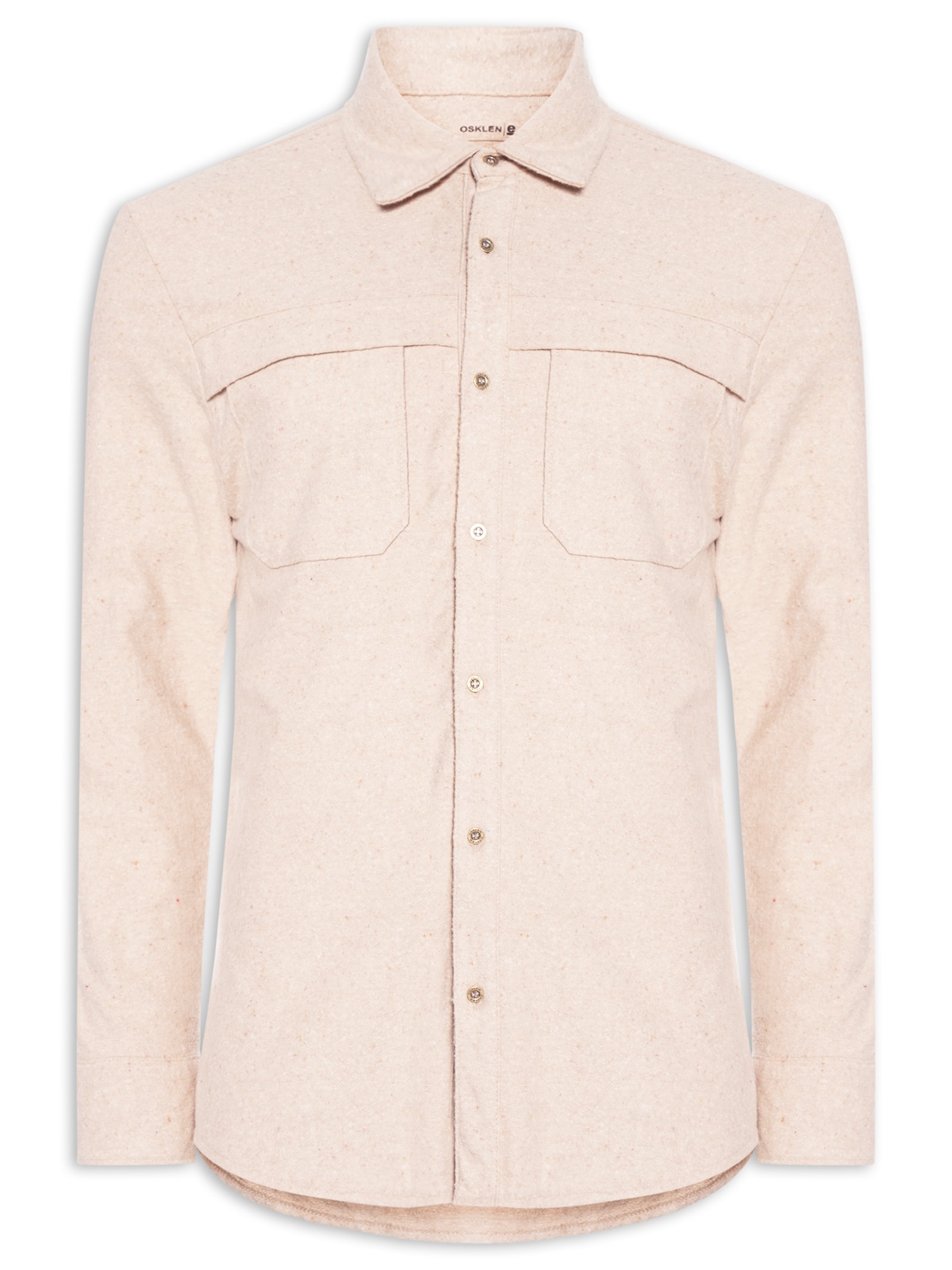 Camisa Masculina Casual Manga Longa Eco Pocket Bege Osklen