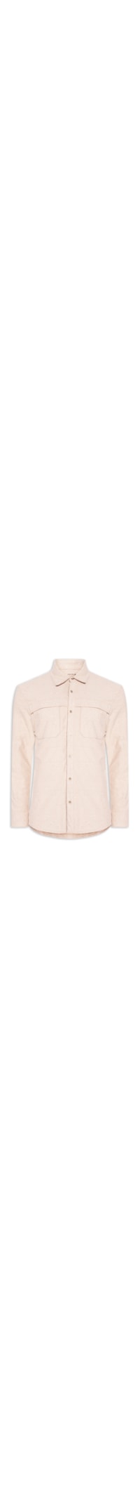 Camisa Masculina Casual Manga Longa Eco Pocket - Bege