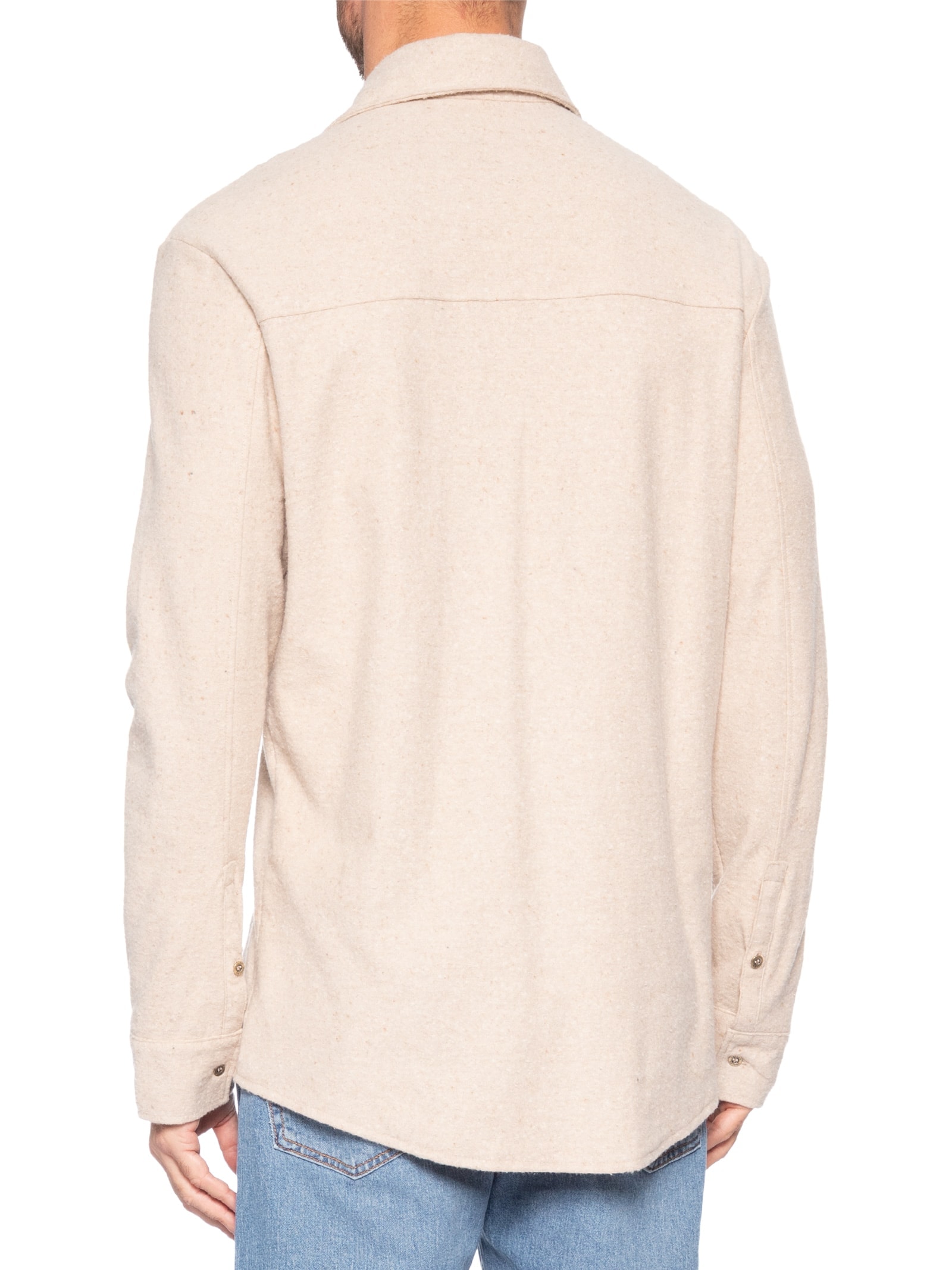 Camisa Masculina Casual Manga Longa Eco Pocket Bege Osklen