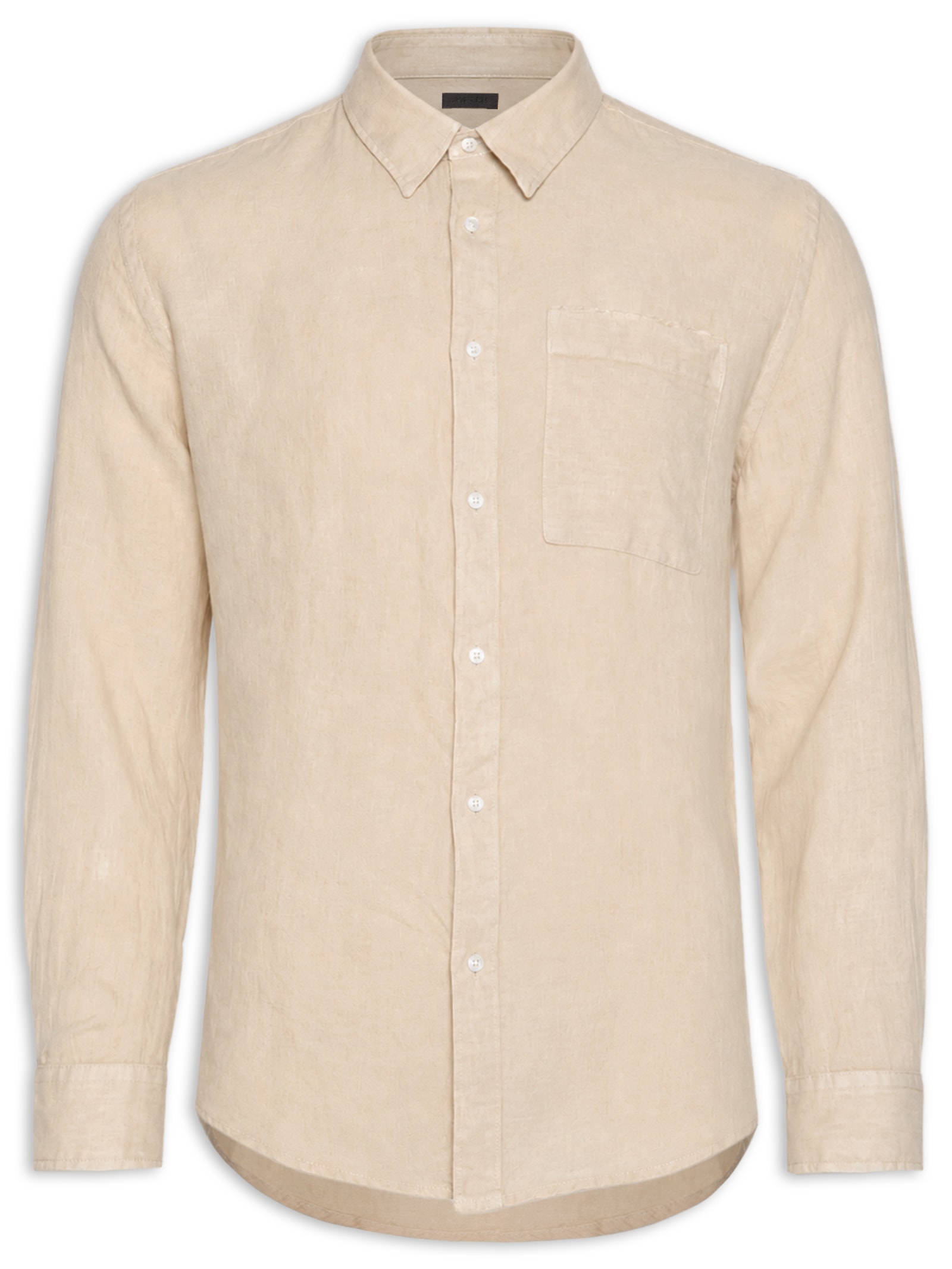 Camisa Masculina Casual Manga Longa Linen Raw Bege Osklen