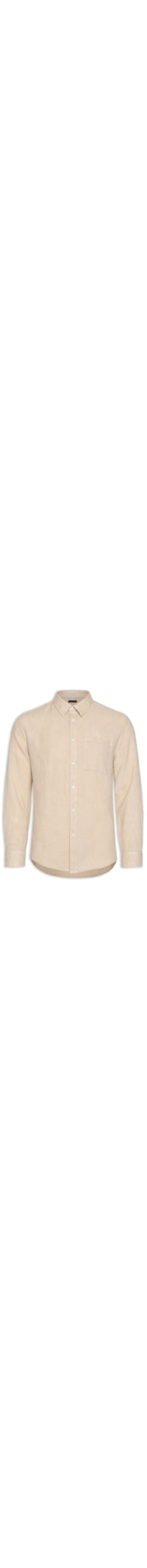 Camisa Masculina Casual Manga Longa Linen Raw - Bege