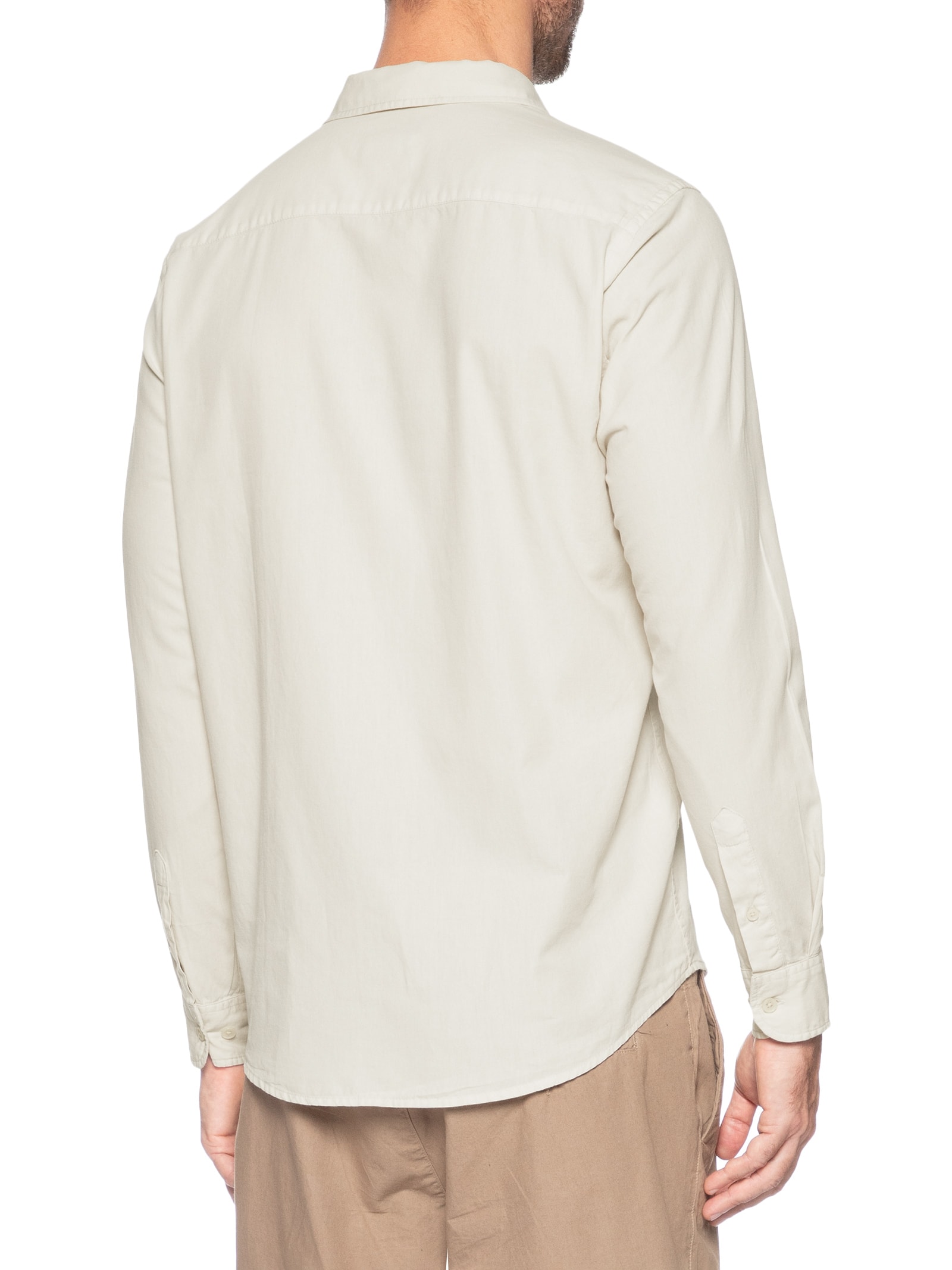 Camisa Masculina Casual Manga Longa Paraty Contraste Bege Reserva