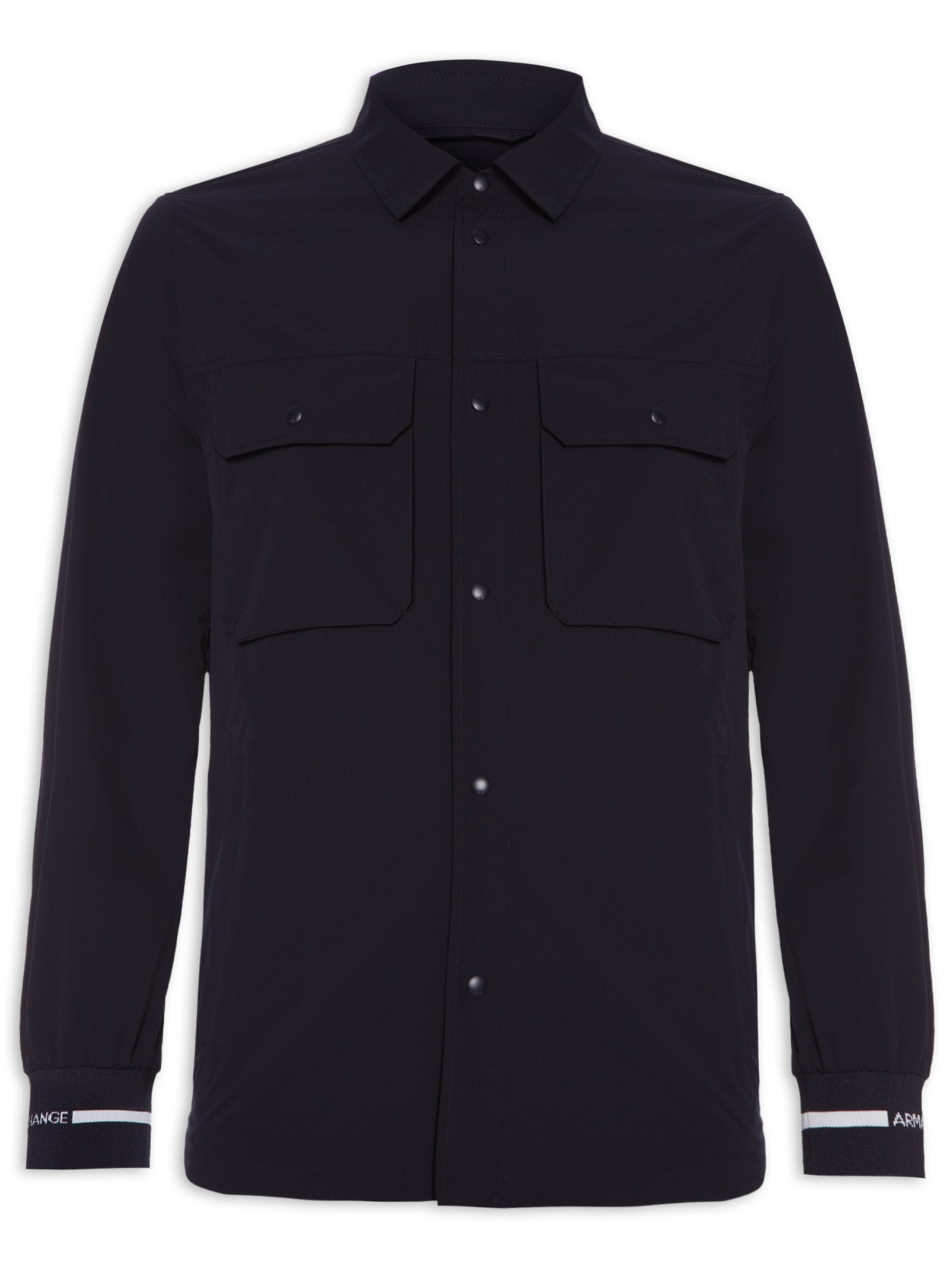 Camisa Masculina Casual Manga Longa Preto Armani Exchange