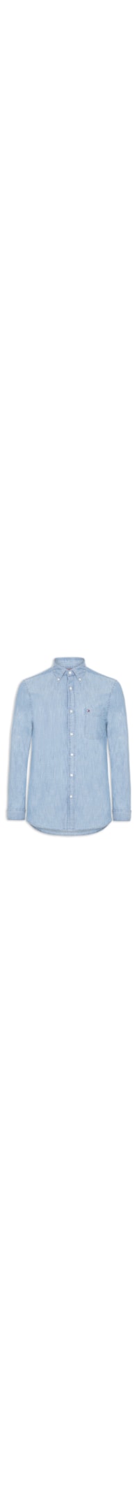 Camisa Masculina Casual Regular Fit Com Bolsos Em Chambray - Azul