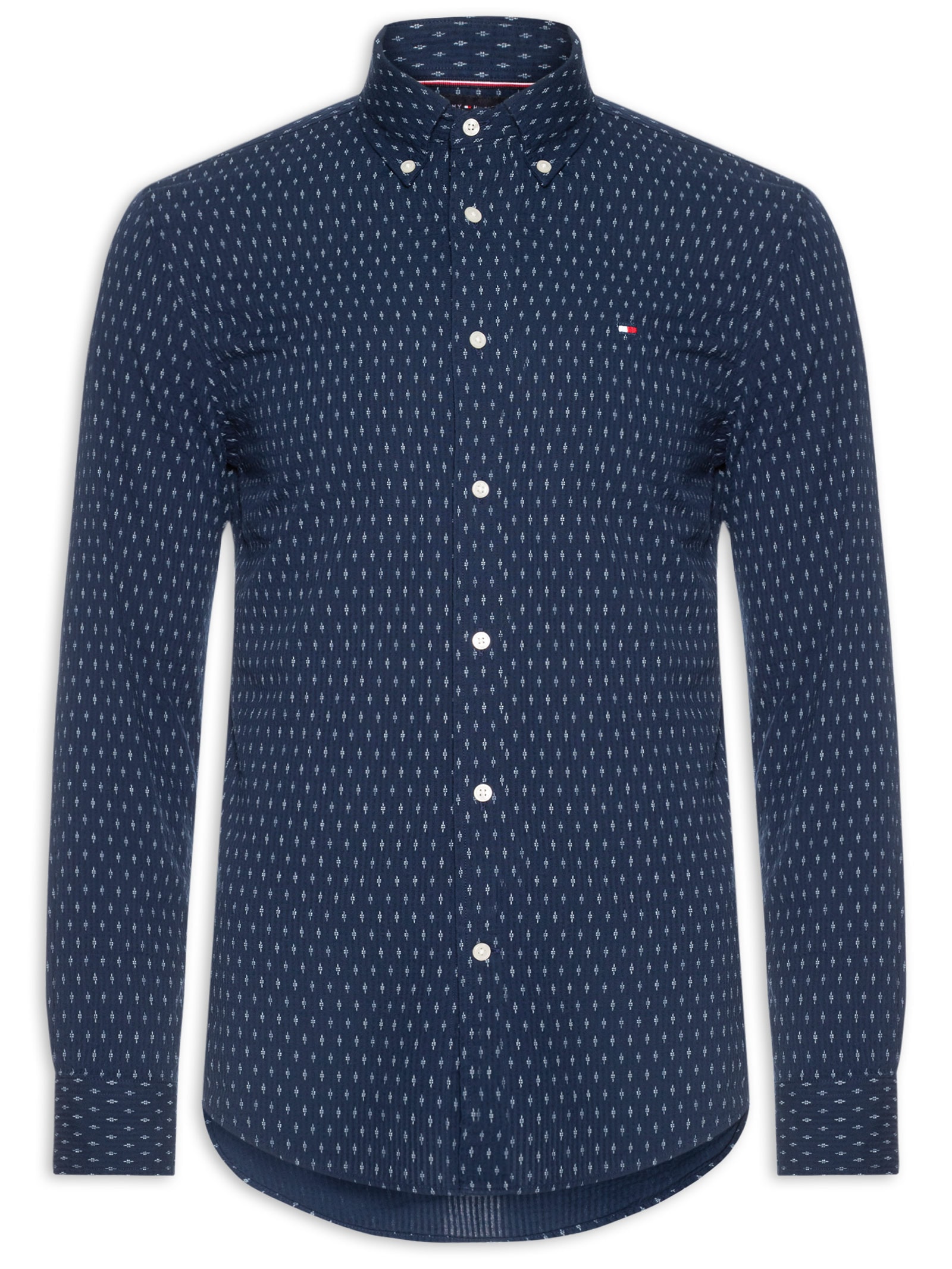 Camisa Masculina Casual Regular fit Estampada Seer Azul Tommy Hilfiger