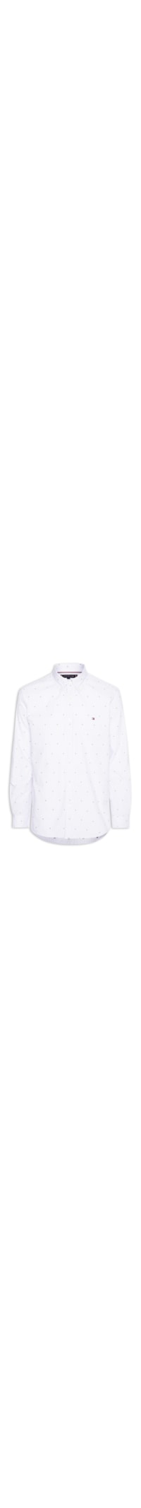 Camisa Masculina Casual Regular Fit Mini Flags Poplin Fil A Coupe - Azul