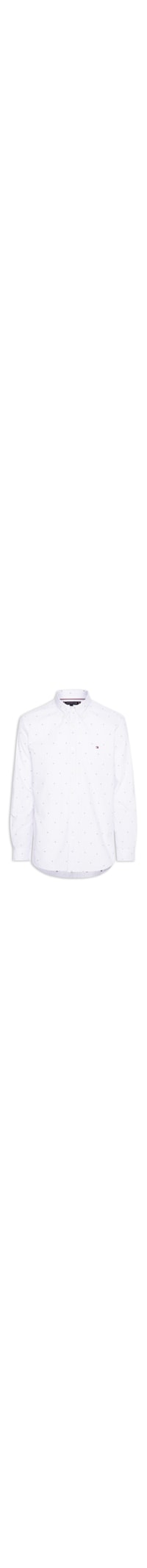 Camisa Masculina Casual Regular Fit Mini Flags Poplin Fil A Coupe - Azul