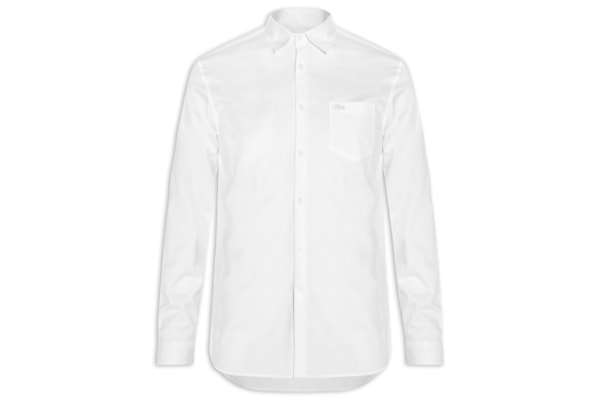 Camisa Masculina Casual Regular Fit Piquet Popeline - Branco