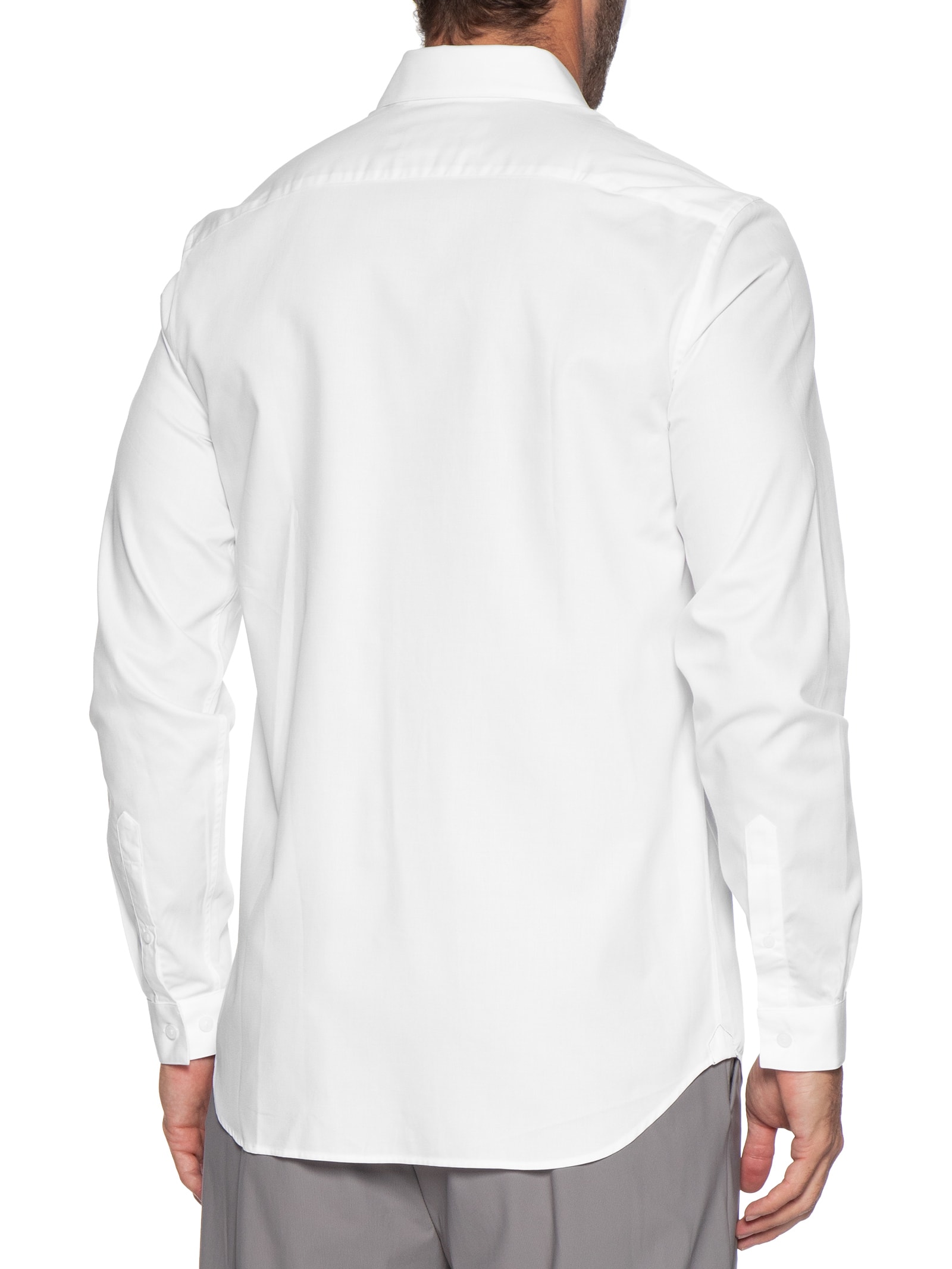 Camisa Masculina Casual Regular Fit Piquet Popeline Branco Lacoste