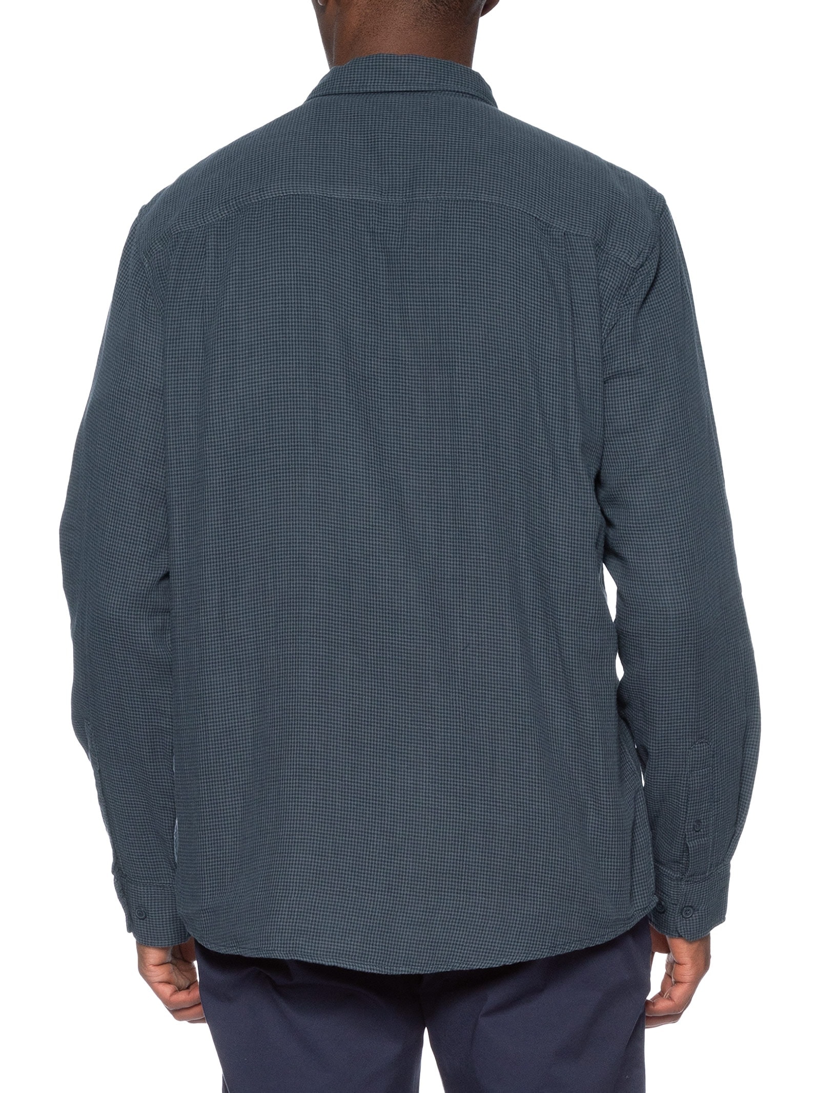 Camisa Masculina Casual Regular Fit Textura Azul Hering