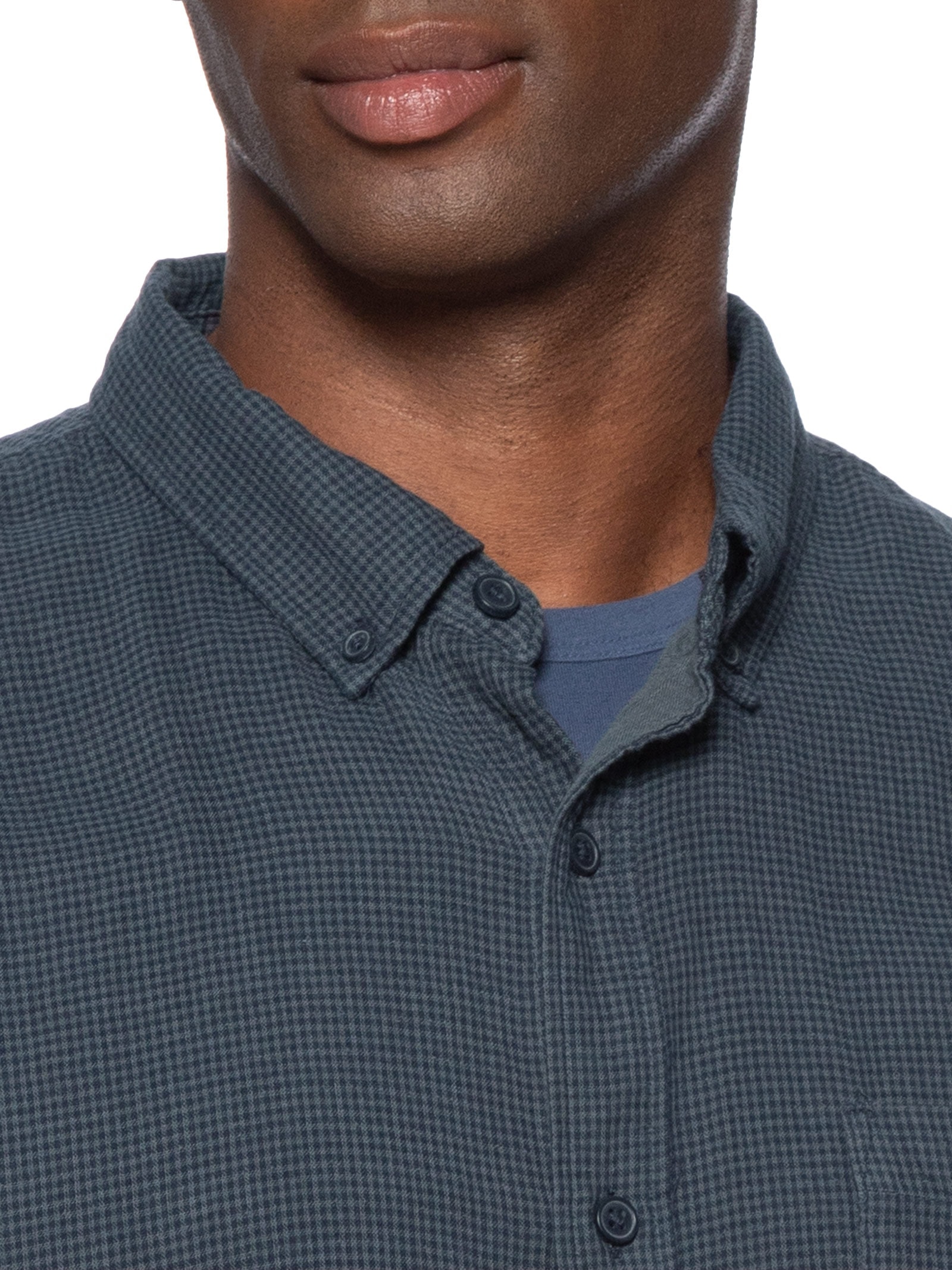 Camisa Masculina Casual Regular Fit Textura Azul Hering