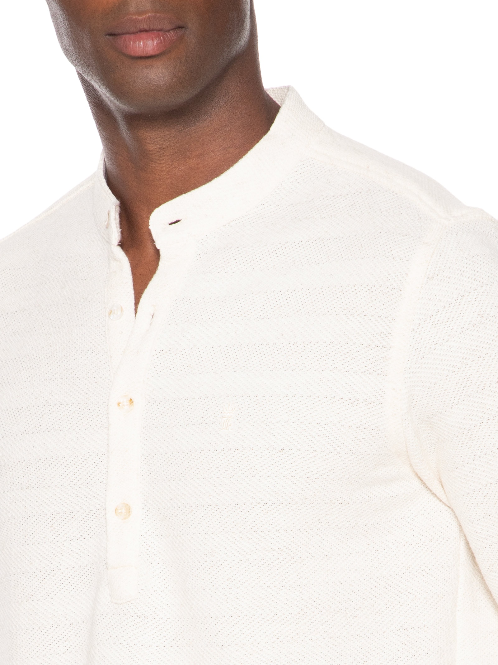 Camisa Masculina Casual Santorini Regular Fit Linho Off White Sergio K