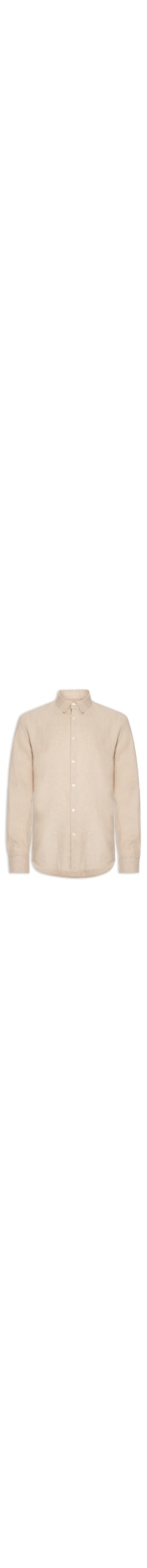 Camisa Masculina Casual Slim Fit Em Linho - Bege