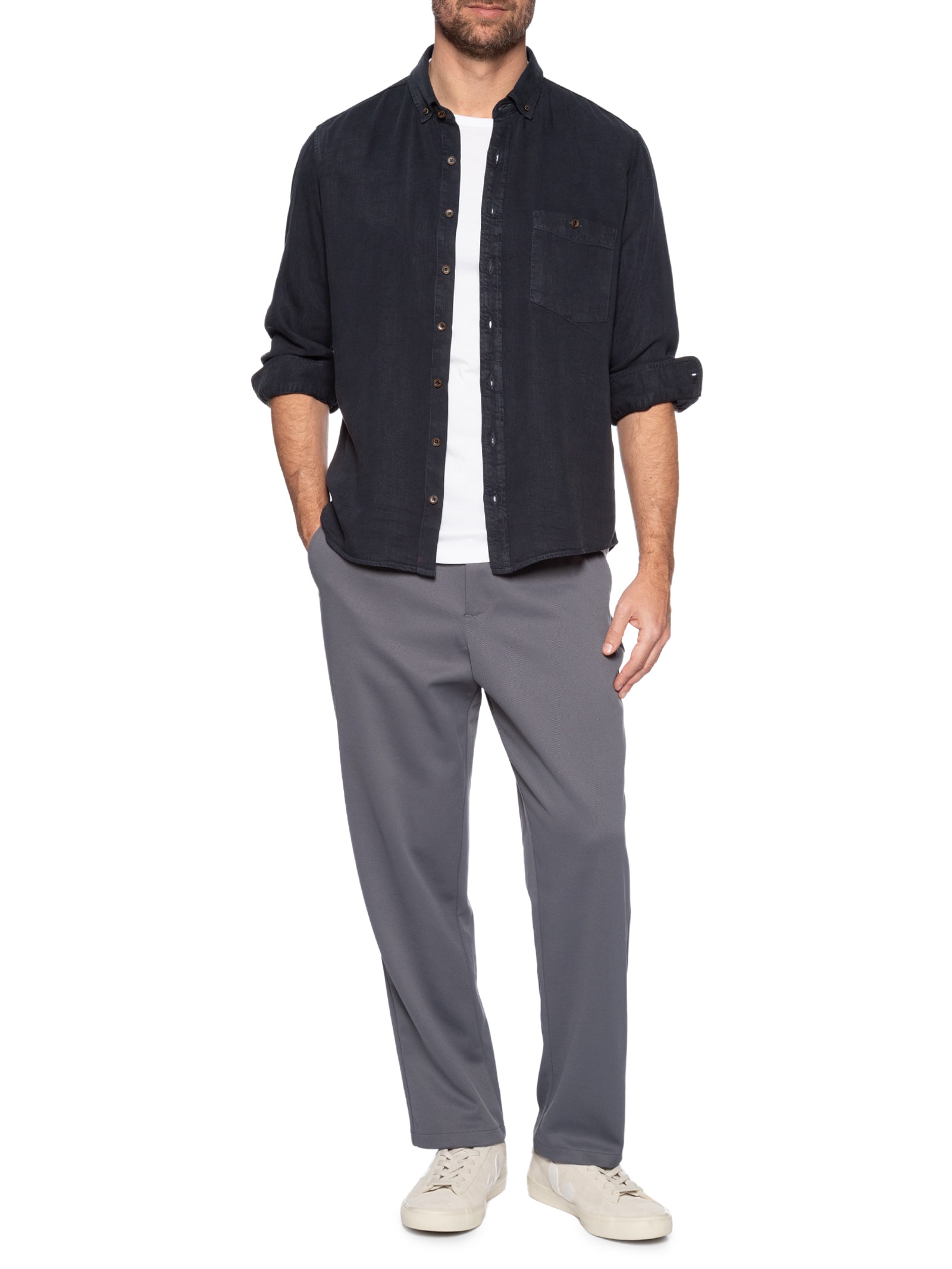 Camisa Masculina Casual Slim Fit Liocel Azul Dudalina