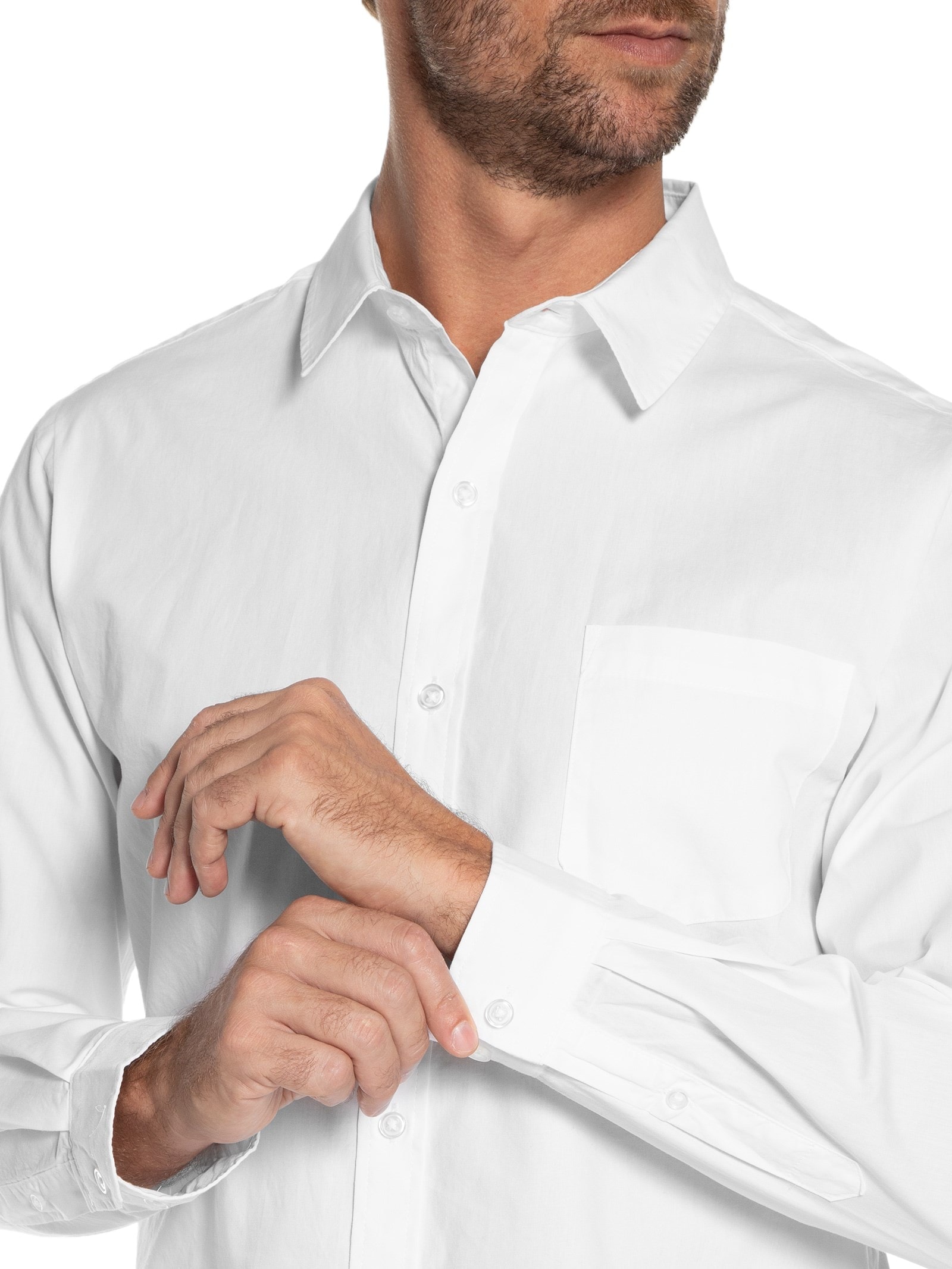 Camisa Masculina Casual Slim Fit Tricoline Branco Hering