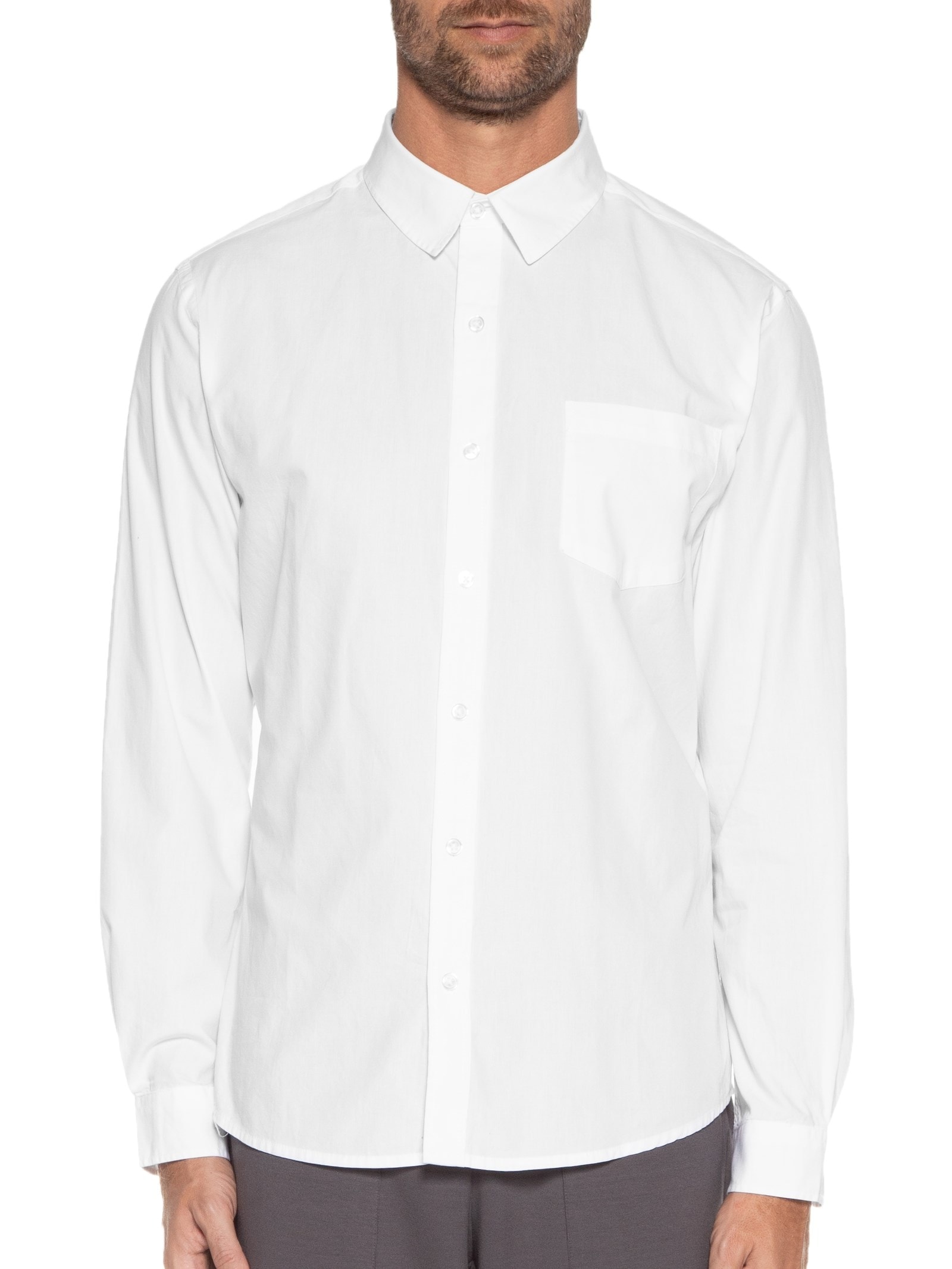 Camisa Masculina Casual Slim Fit Tricoline Branco Hering