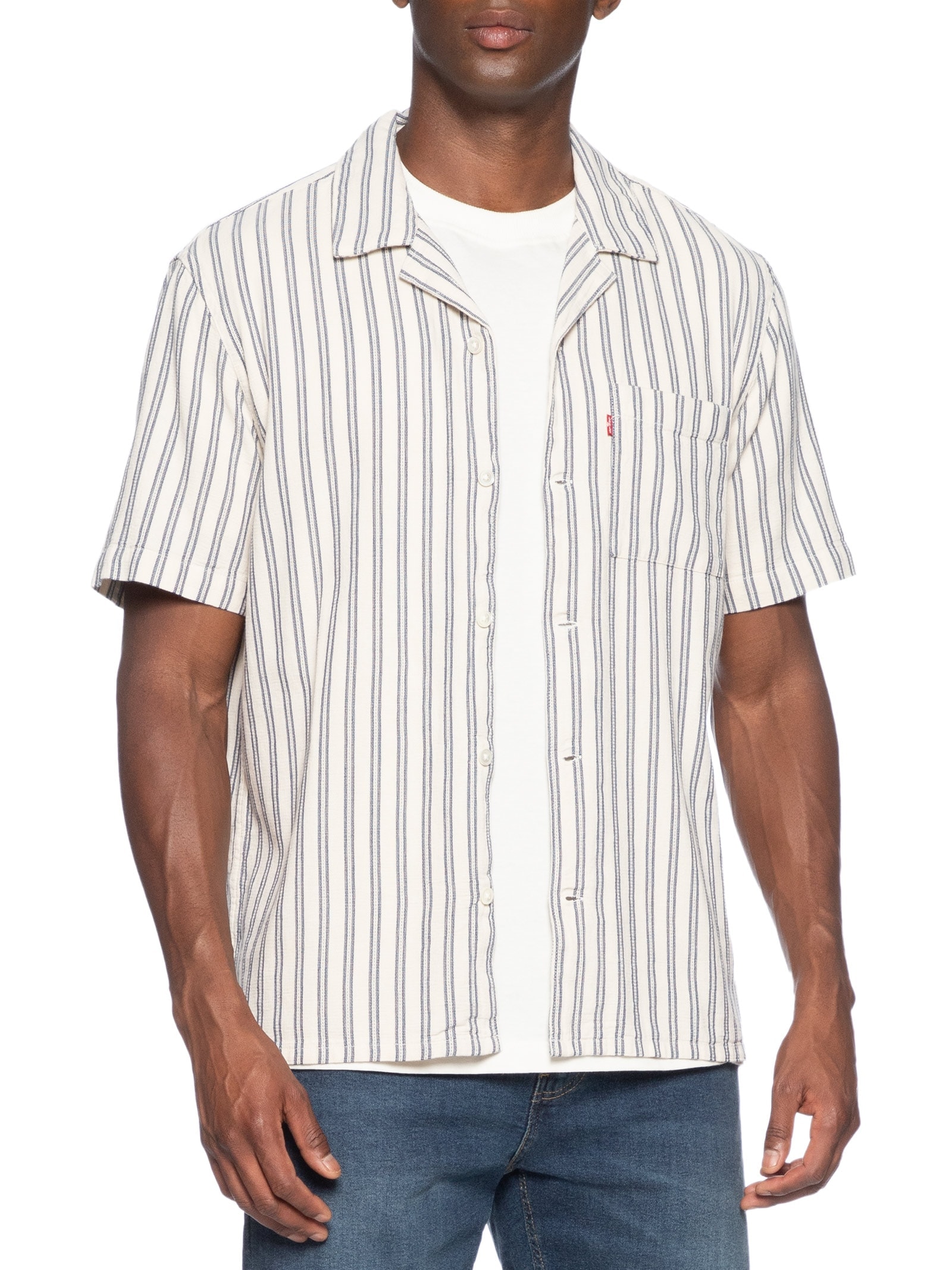 Camisa Masculina Casual Sunset Standard SS Camp Azul Levi's