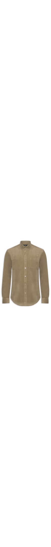 Camisa Masculina Casual Veludo Lisa Basic - Bege