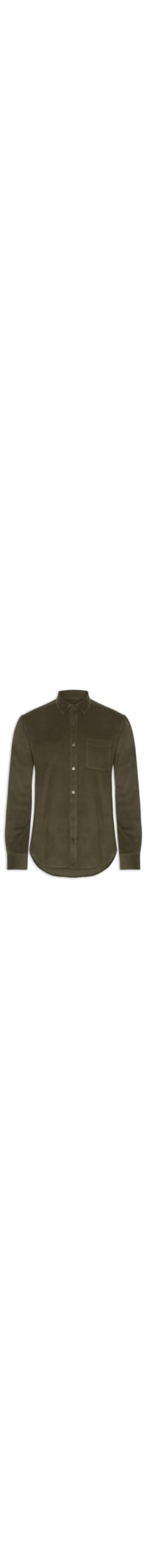 Camisa Masculina Casual Veludo Lisa Basic - Verde