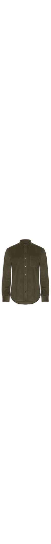 Camisa Masculina Casual Veludo Lisa Basic - Verde