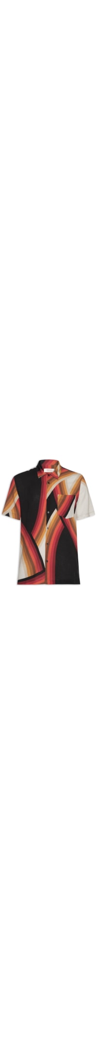 Camisa Masculina Casual Waves - Preto